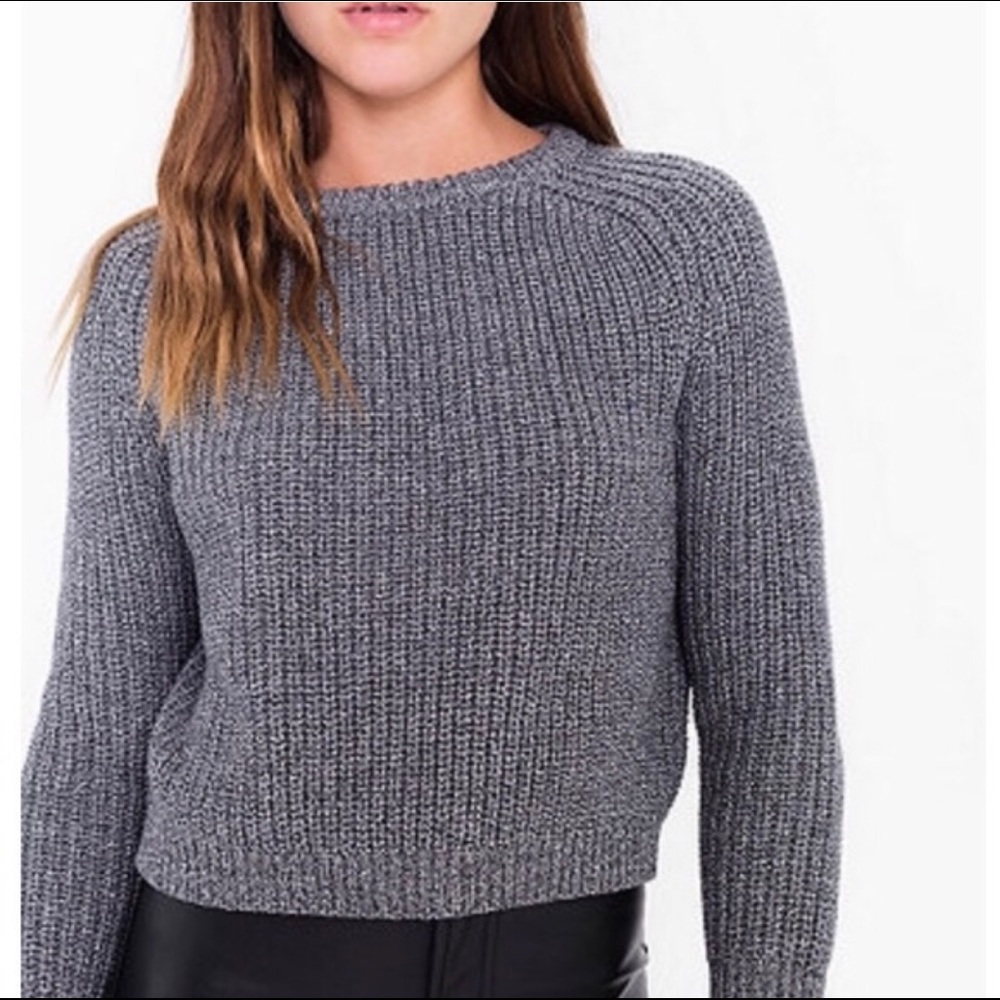 American Apparel cropped gray fisherman sweater